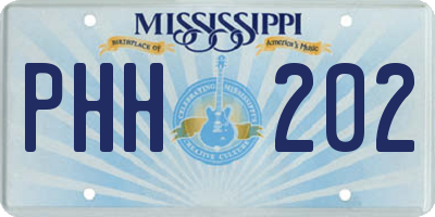MS license plate PHH202