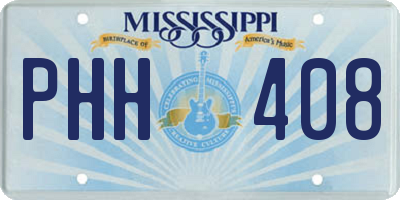 MS license plate PHH408
