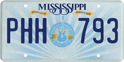 MS license plate PHH793