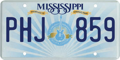 MS license plate PHJ859