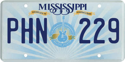 MS license plate PHN229