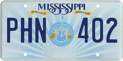MS license plate PHN402