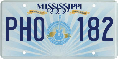 MS license plate PHO182