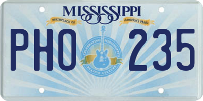 MS license plate PHO235