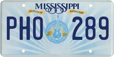 MS license plate PHO289