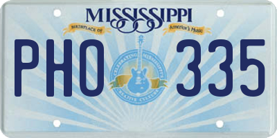 MS license plate PHO335