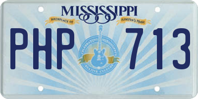 MS license plate PHP713