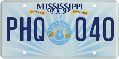 MS license plate PHQ040