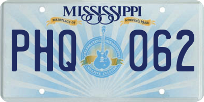 MS license plate PHQ062