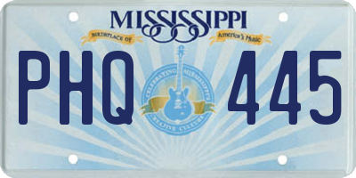 MS license plate PHQ445