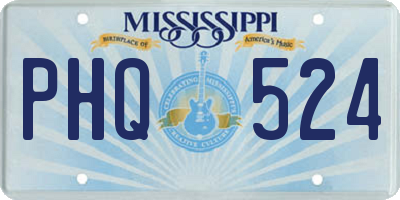 MS license plate PHQ524