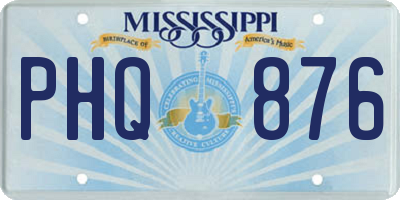 MS license plate PHQ876