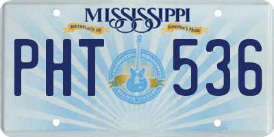MS license plate PHT536