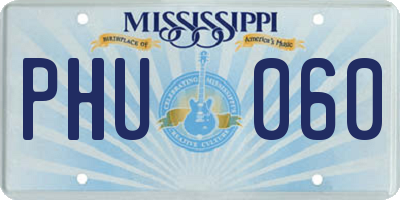 MS license plate PHU060