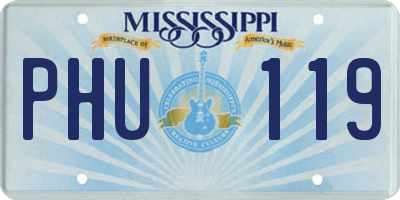 MS license plate PHU119