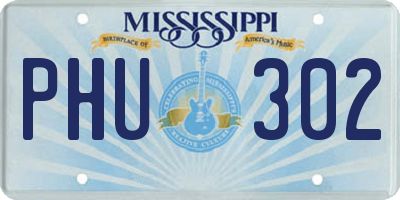 MS license plate PHU302
