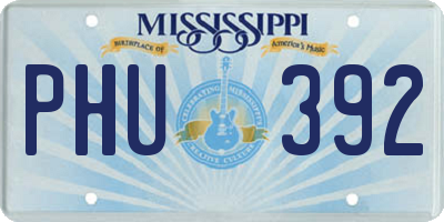 MS license plate PHU392