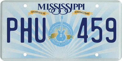 MS license plate PHU459