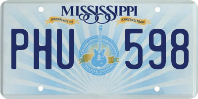 MS license plate PHU598