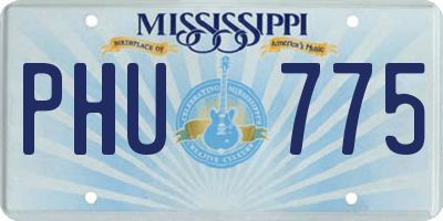 MS license plate PHU775