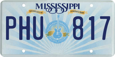 MS license plate PHU817
