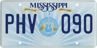 MS license plate PHV090