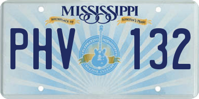 MS license plate PHV132