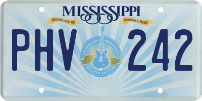 MS license plate PHV242