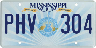 MS license plate PHV304