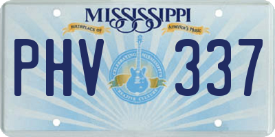 MS license plate PHV337