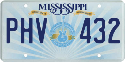 MS license plate PHV432