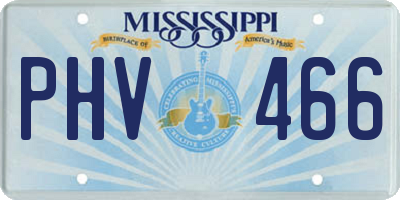 MS license plate PHV466