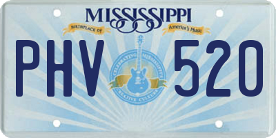 MS license plate PHV520