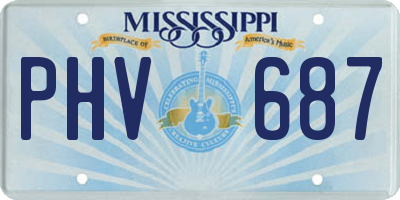 MS license plate PHV687