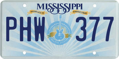 MS license plate PHW377