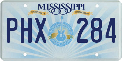 MS license plate PHX284