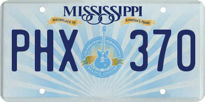 MS license plate PHX370
