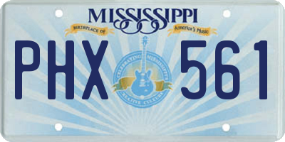 MS license plate PHX561