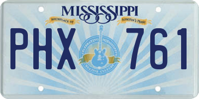 MS license plate PHX761
