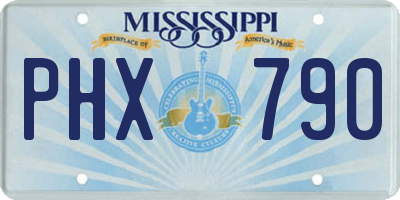 MS license plate PHX790