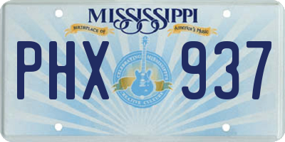MS license plate PHX937