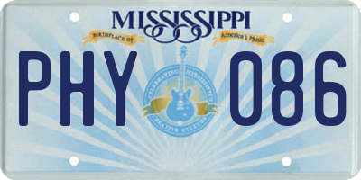 MS license plate PHY086