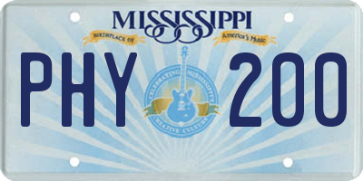 MS license plate PHY200