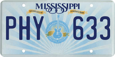 MS license plate PHY633