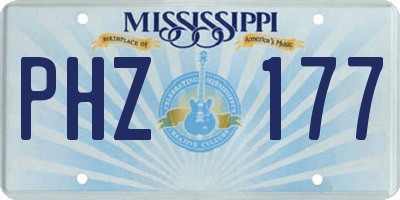 MS license plate PHZ177