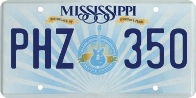 MS license plate PHZ350