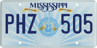 MS license plate PHZ505