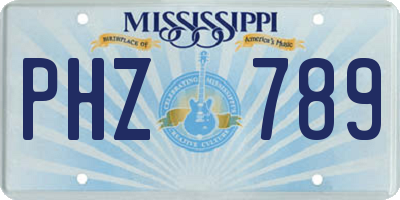 MS license plate PHZ789