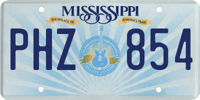 MS license plate PHZ854
