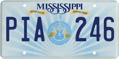 MS license plate PIA246